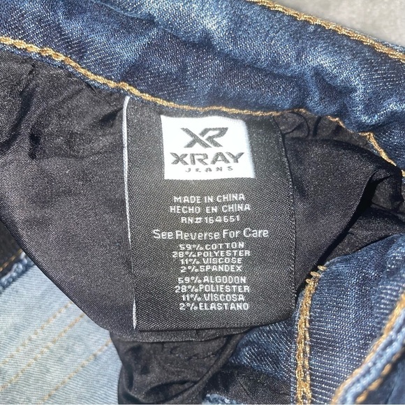 X-Ray Classic Stretch Distressed Moto Jeans Dark Wash Size 32x32 - Picture 5 of 8